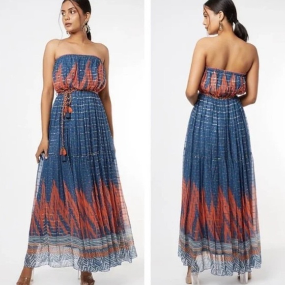 Verb by Pallavi Singhee Dresses & Skirts - NWT Verb by Pallavi Singhee Nora Maxi Dress in Blue Motif Size 8